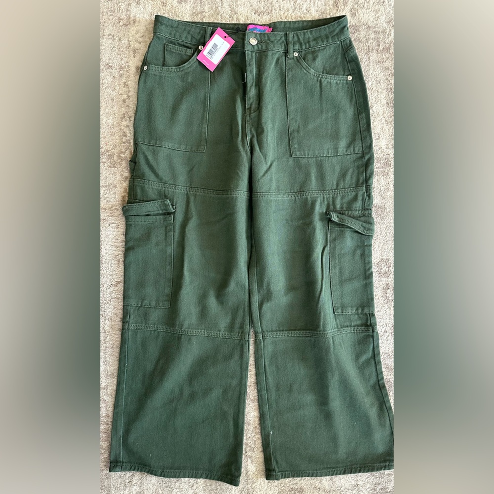 Edikted Green Wide Leg Pants
